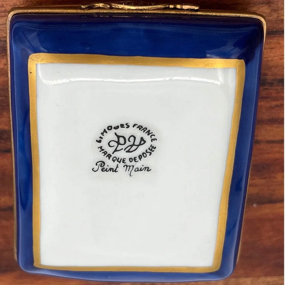 Limoges France Paris Millennium 2000 Hand Painted Porcelain Trinket Box Tuxedo